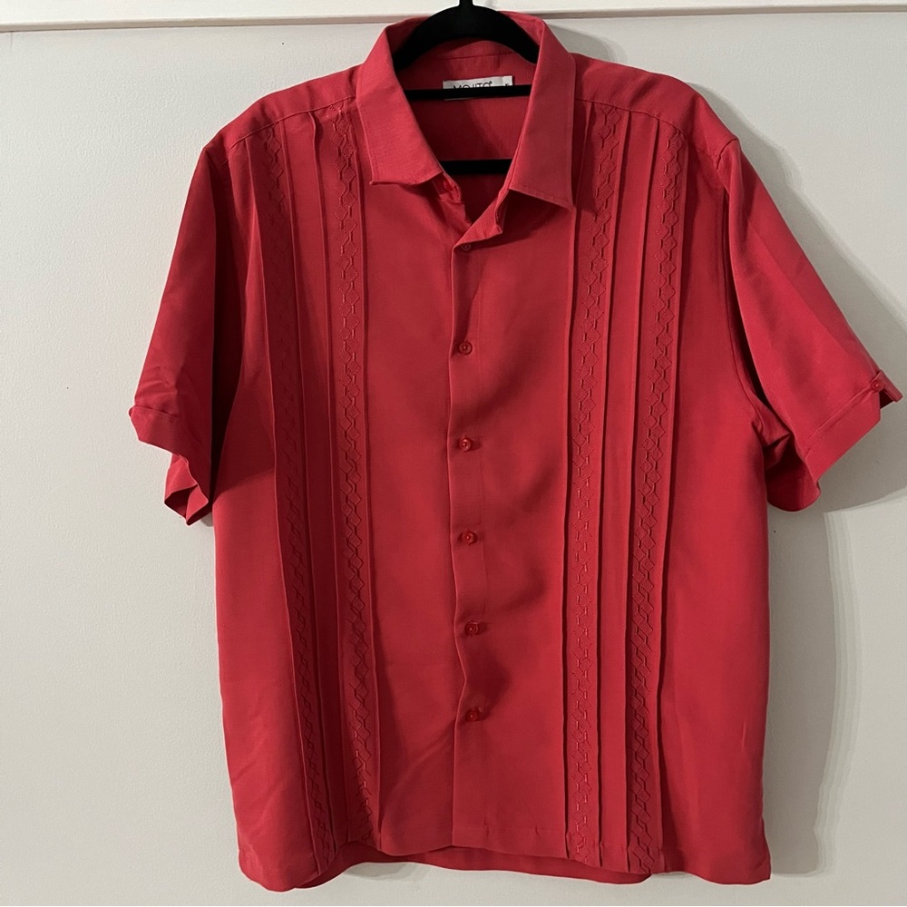 Mojito Short Sleeve Pleated Lightweight Embroidered Shirt. Size XL